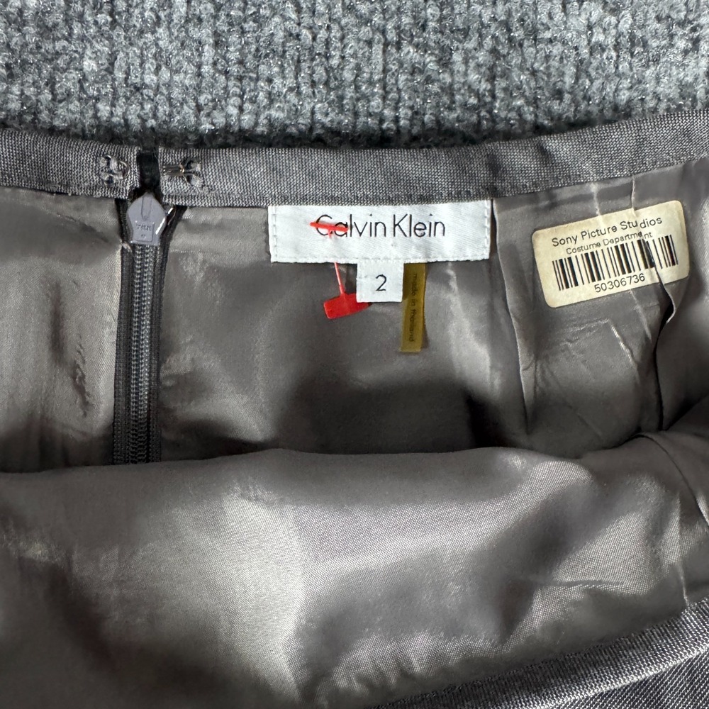Calvin Klein Two Piece Blazer & Skirt Set Womens 2 Gray Professional Business - Picture 15 of 16